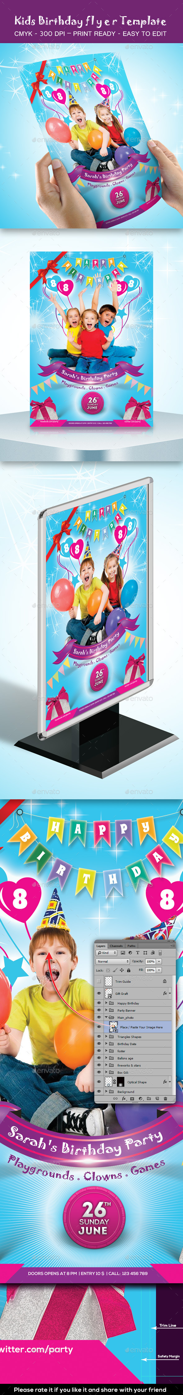 GraphicRiver Kids Birthday Party Flyer Template 9795651 GraphicRiver Kids Birthday Party Flyer Template 9795651