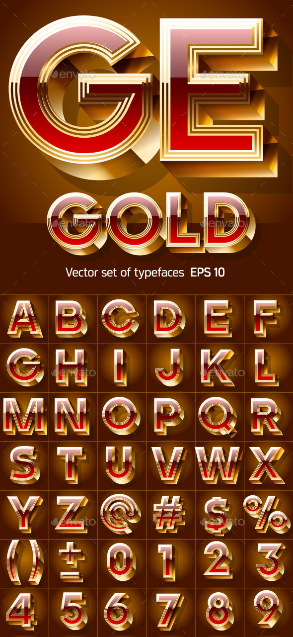 GraphicRiver Golden Coloured Font 9831233 GraphicRiver Golden Coloured Font 9831233