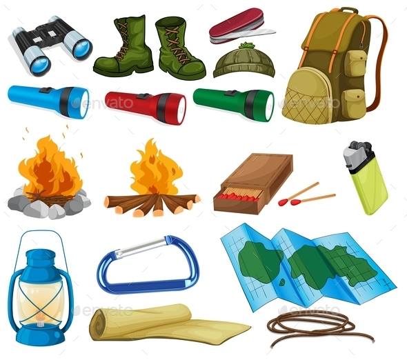 GraphicRiver Camping Set 9831468 GraphicRiver Camping Set 9831468