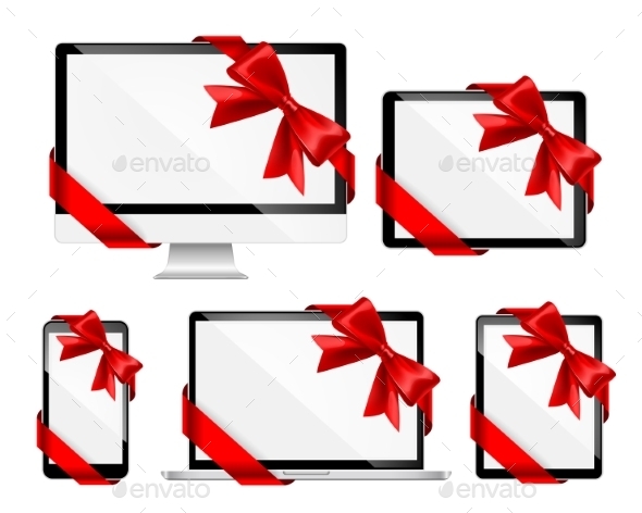 GraphicRiver Modern Devices with Red Bows 9832453 GraphicRiver Modern Devices with Red Bows 9832453