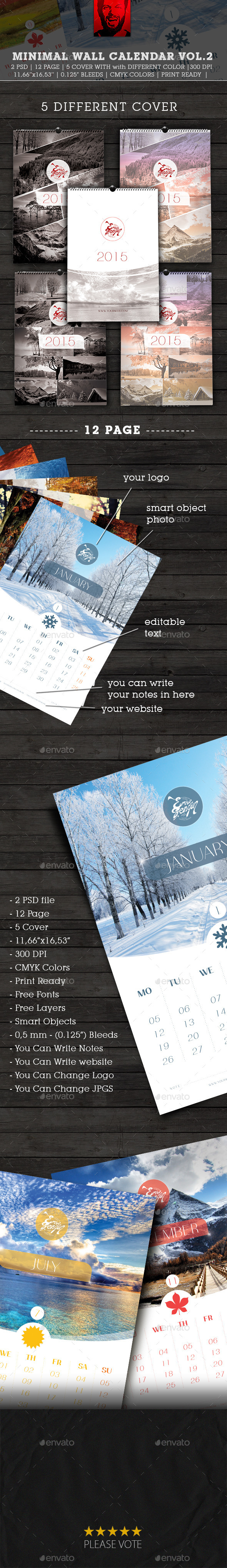 GraphicRiver Minimal Wall Calendar Vol.2 9775470 GraphicRiver Minimal Wall Calendar Vol.2 9775470