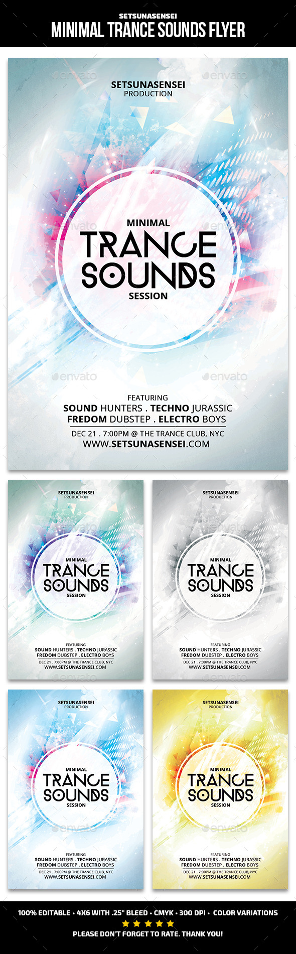 Minimal Trance Sounds Flyer (Clubs & Parties)