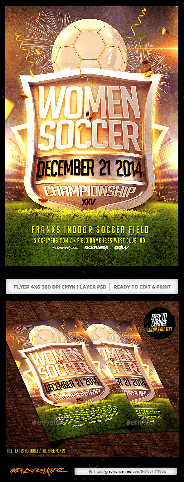 Women Soccer Flyer Template (Sports)