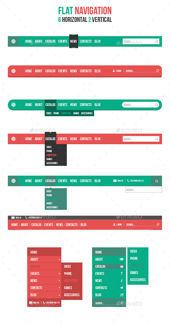 GraphicRiver Flat Navigation 9795364 GraphicRiver Flat Navigation 9795364