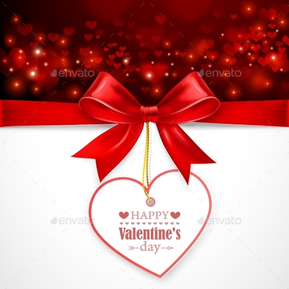 GraphicRiver Red Bow with Heart 9835490 GraphicRiver Red Bow with Heart 9835490