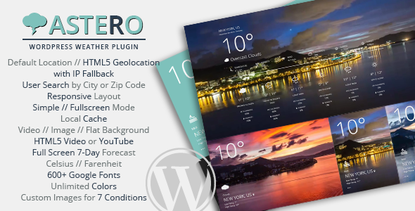 Astero WordPress Weather Plugin Astero WordPress Weather Plugin