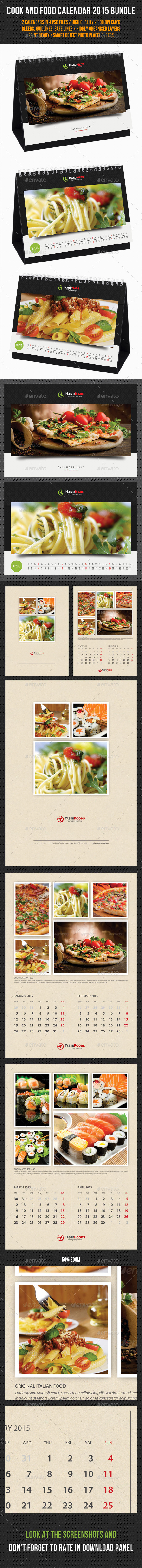 GraphicRiver 2 in 1 Cook And Food Calendar 2015 Bundle 02 9835788 GraphicRiver 2 in 1 Cook And Food Calendar 2015 Bundle 02 9835788