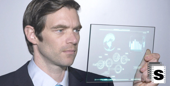 Businessman With High Tech Tablet Businessman With High Tech Tablet
