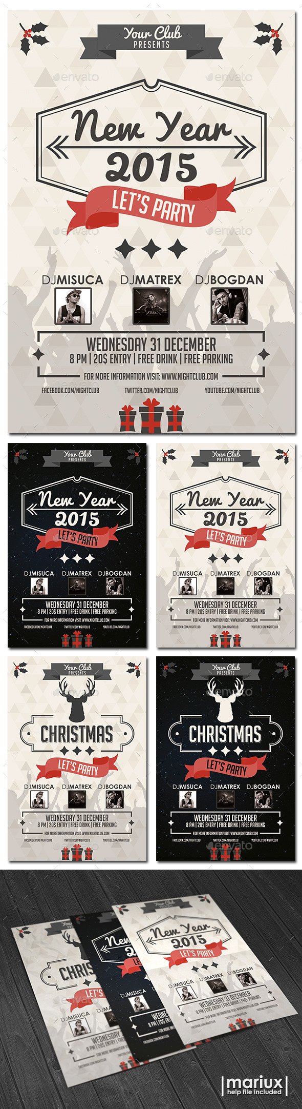 GraphicRiver Christmas and New Year Flyer 9802458 GraphicRiver Christmas and New Year Flyer 9802458