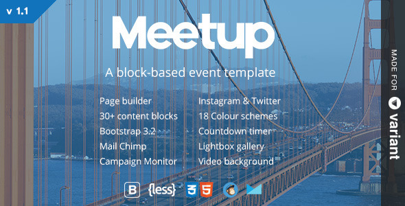 Meetup | Conference & Event Landing Page With Page Builder