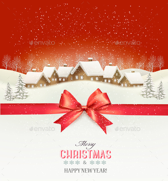 GraphicRiver Holiday Christmas Background with a Village 9840373 GraphicRiver Holiday Christmas Background with a Village 9840373