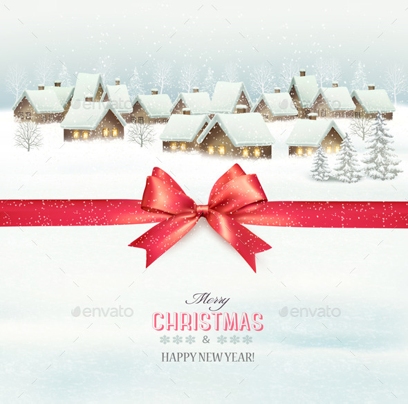GraphicRiver Holiday Christmas Background with a Village 9840406 GraphicRiver Holiday Christmas Background with a Village 9840406