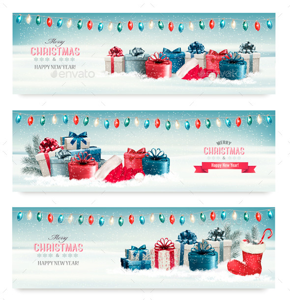 GraphicRiver Three Christmas Banners with Presents 9840412 GraphicRiver Three Christmas Banners with Presents 9840412