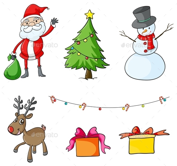 GraphicRiver Different Christmas Symbols 9840875 GraphicRiver Different Christmas Symbols 9840875