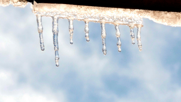 Melting Icicles On Roof Melting Icicles On Roof