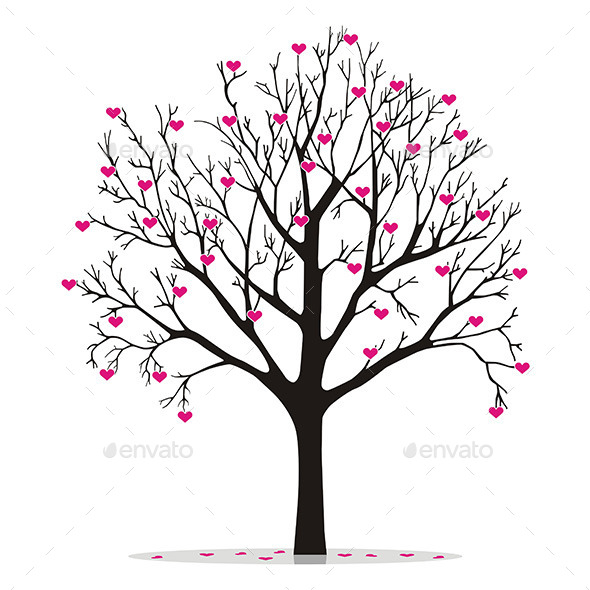 GraphicRiver Valentine Tree with Hearts 9841875 GraphicRiver Valentine Tree with Hearts 9841875