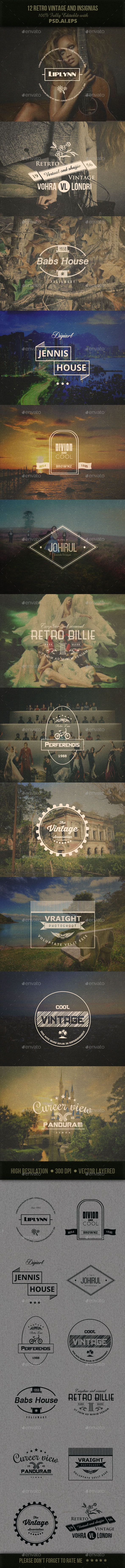 GraphicRiver 12 Retro Vintage And Insignias 9842755 GraphicRiver 12 Retro Vintage And Insignias 9842755