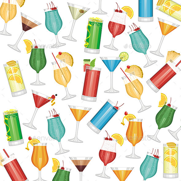 GraphicRiver Cocktails Pattern 9843031 GraphicRiver Cocktails Pattern 9843031