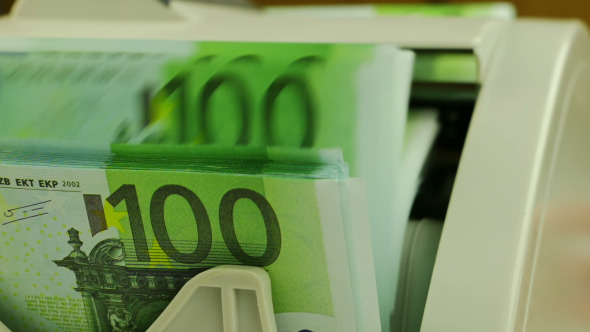 Money Counters and 100-Euro Banknotes Money Counters and 100-Euro Banknotes