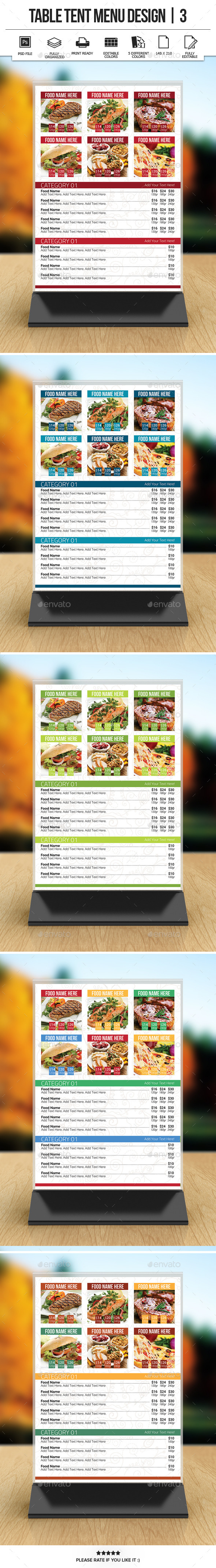 GraphicRiver Table Tent Menu Design 3 9843745 GraphicRiver Table Tent Menu Design 3 9843745