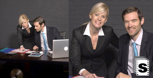 Business Couple Working Business Couple Working