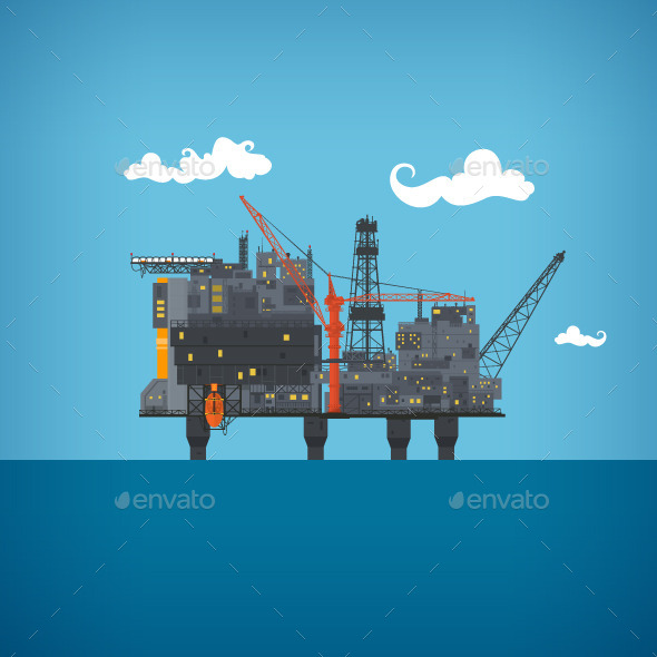 GraphicRiver Sea Oil Platform 9845121 GraphicRiver Sea Oil Platform 9845121