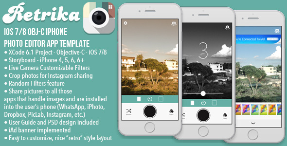 CodeCanyon Retrika iOS Photo Filter App Template Obj-C 9846975 CodeCanyon Retrika iOS Photo Filter App Template Obj-C 9846975