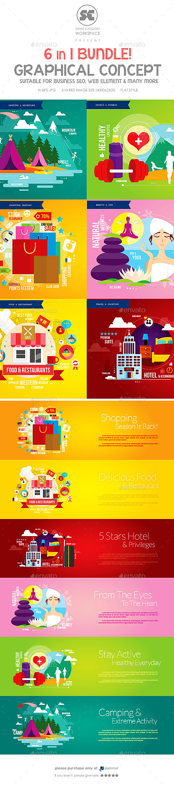 GraphicRiver Flat Concept Bundle 9847035 GraphicRiver Flat Concept Bundle 9847035