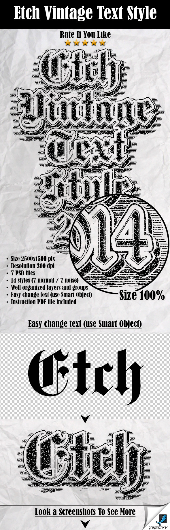 GraphicRiver Etch Vintage Text Style 9804098 GraphicRiver Etch Vintage Text Style 9804098