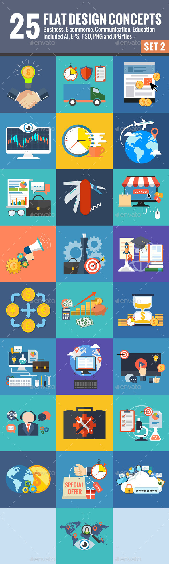 GraphicRiver 25 Flat Design Concepts Set 2 9848134 GraphicRiver 25 Flat Design Concepts Set 2 9848134