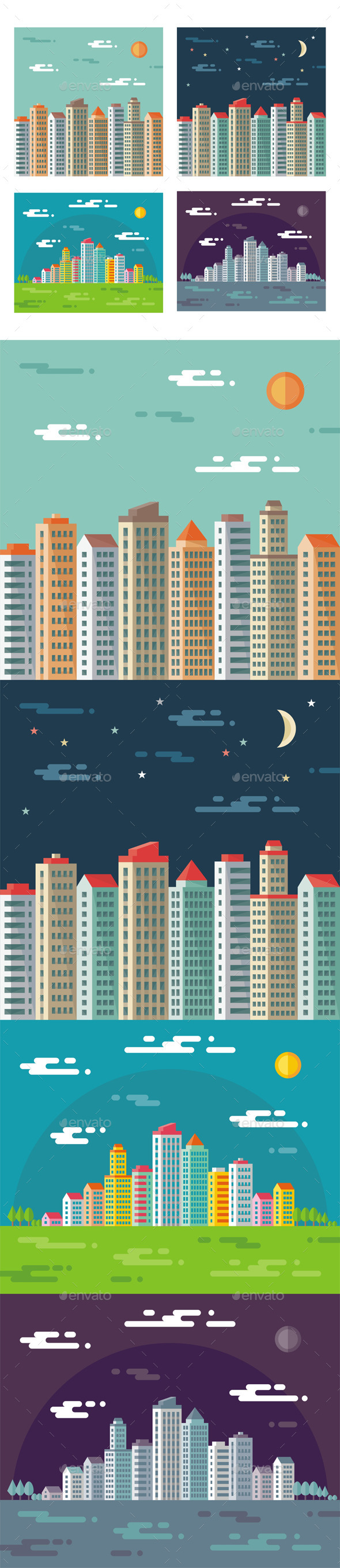 GraphicRiver Cityscape Abstract Buildings in Flat Style 9848142 GraphicRiver Cityscape Abstract Buildings in Flat Style 9848142