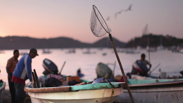 Fishermen Fish Boats Mexican Coast 1 Fishermen Fish Boats Mexican Coast 1