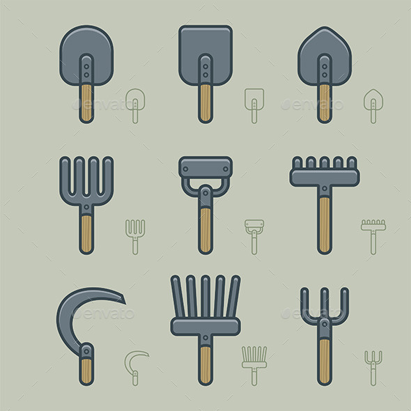 GraphicRiver Gardening Tools Icons 9850311 GraphicRiver Gardening Tools Icons 9850311