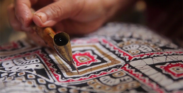 Drawing Black and Red Batik Drawing Black and Red Batik