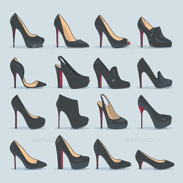 GraphicRiver Shoes Set 9850580 GraphicRiver Shoes Set 9850580