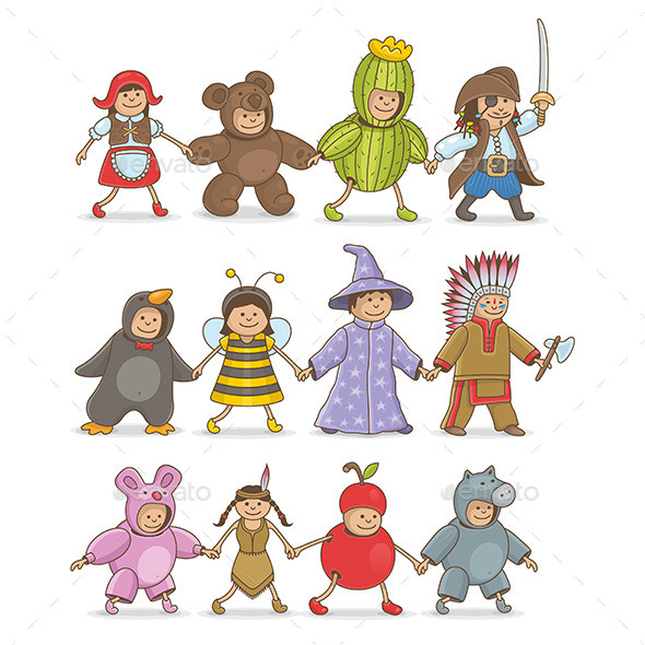 GraphicRiver Christmas Costumes Kids 9850829 GraphicRiver Christmas Costumes Kids 9850829