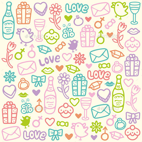 GraphicRiver Love Pattern 9850940 GraphicRiver Love Pattern 9850940