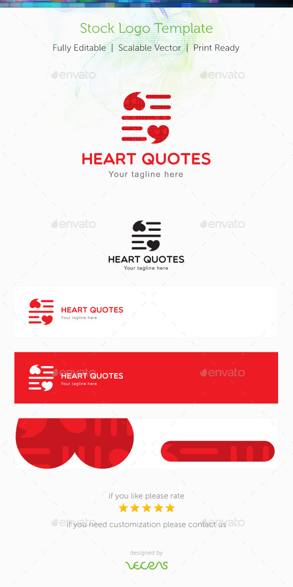 GraphicRiver Heart Quotes Stock Logo Template 9851024 GraphicRiver Heart Quotes Stock Logo Template 9851024