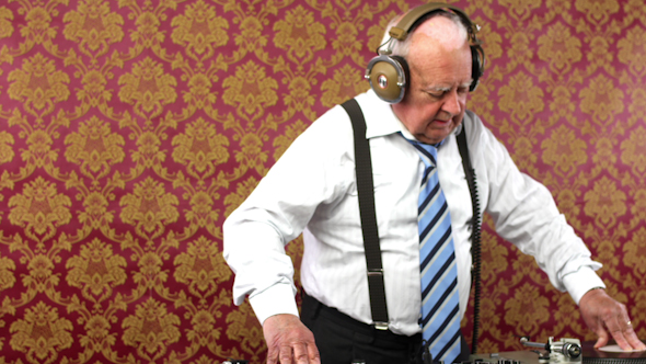 Very Funky Elderly Grandpa Dj Mixing Records 1 Very Funky Elderly Grandpa Dj Mixing Records 1