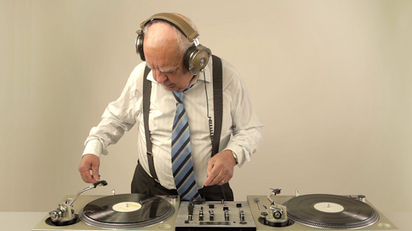 Very Funky Elderly Grandpa Dj Mixing Records 4 Very Funky Elderly Grandpa Dj Mixing Records 4