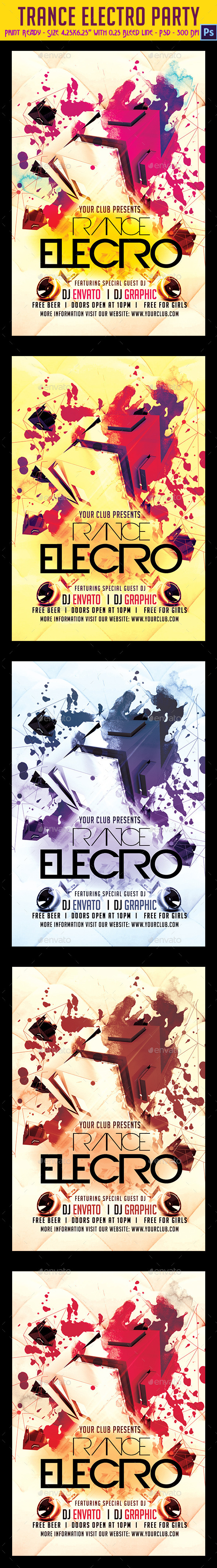 Electro Trance Flyer (Clubs & Parties)