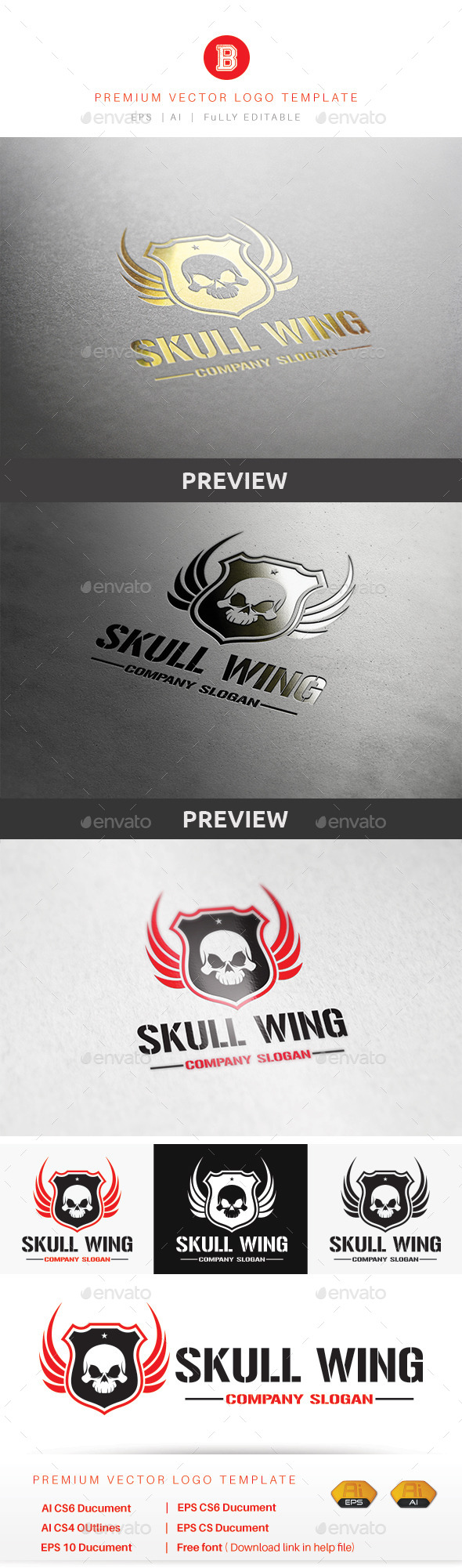 GraphicRiver Skull Wing 9852761 GraphicRiver Skull Wing 9852761