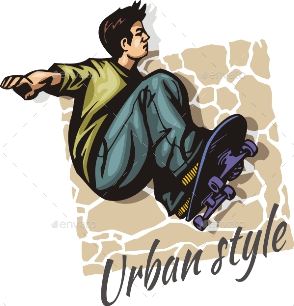 GraphicRiver Jump on a skateboard vector color illustration 9853470 GraphicRiver Jump on a skateboard vector color illustration 9853470