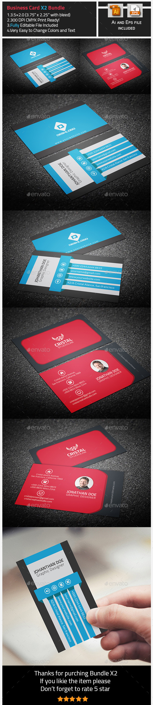 GraphicRiver Business Card Bundle-X2 9854496 GraphicRiver Business Card Bundle-X2 9854496