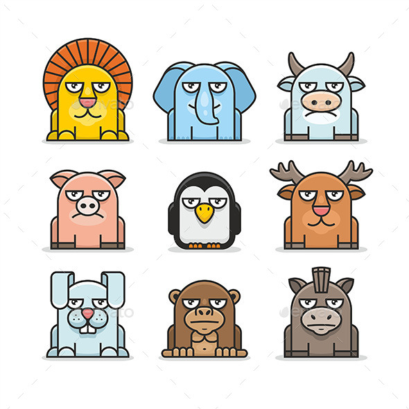 GraphicRiver Animals Set 9854555 GraphicRiver Animals Set 9854555