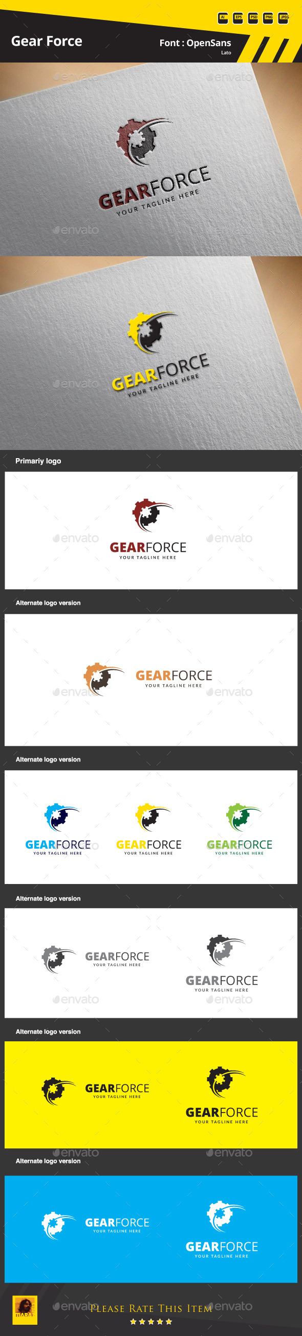 GraphicRiver Gear Force Logo Template 9855053 GraphicRiver Gear Force Logo Template 9855053