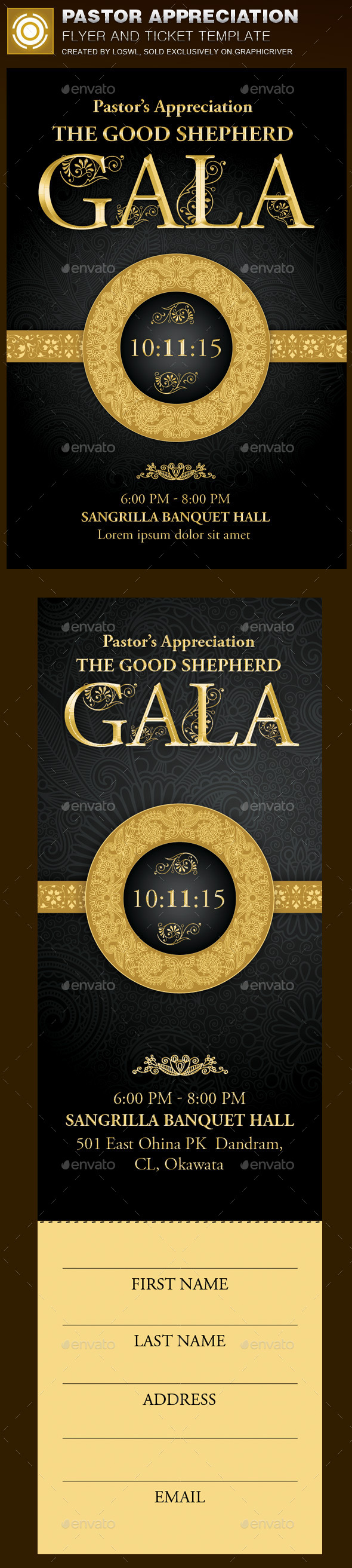 Pastor Appreciation Church Flyer and Ticket (Church)