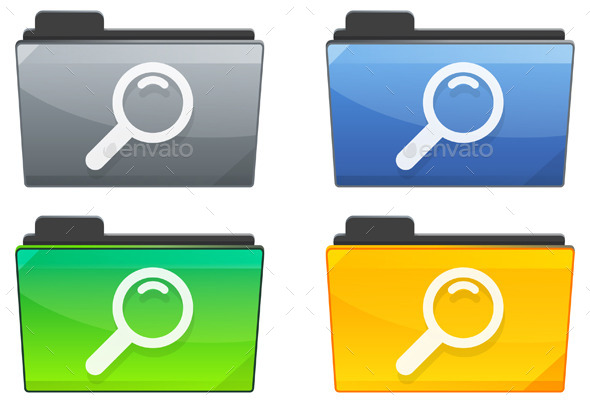 Search Folder Icon Set - Illustration