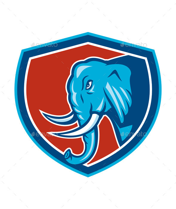 GraphicRiver Elephant Head Side Shield Cartoon 9855824 GraphicRiver Elephant Head Side Shield Cartoon 9855824