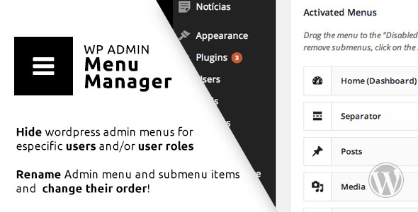 WP Admin Menu Manager WP Admin Menu Manager